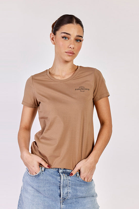 W COTTON LYCRA SS SHIRT 24275850 CAMEL 56