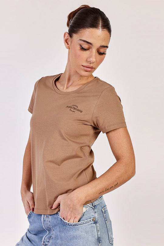 W COTTON LYCRA SS SHIRT 24275850 CAMEL 56