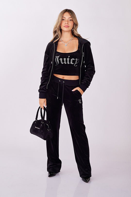 קפוצ'ון Ini Mixed Crystal Track בצבע שחור - Juicy Couture